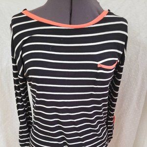 Black and White Striped Blouse